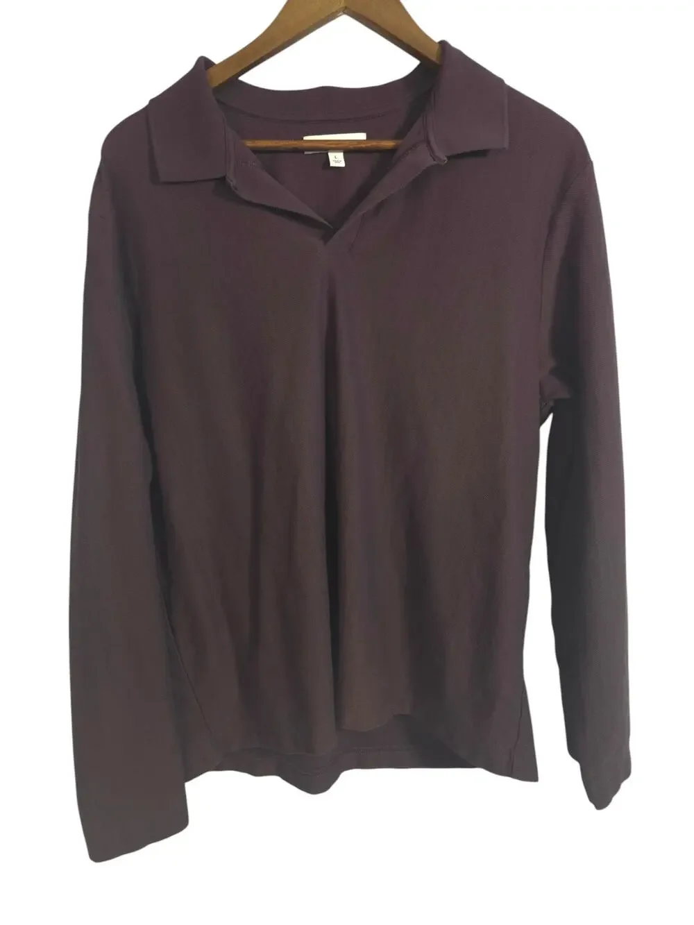 Banana Republic Mauve Long Sleeve V‑Neck Soft Knit Top – Size Large